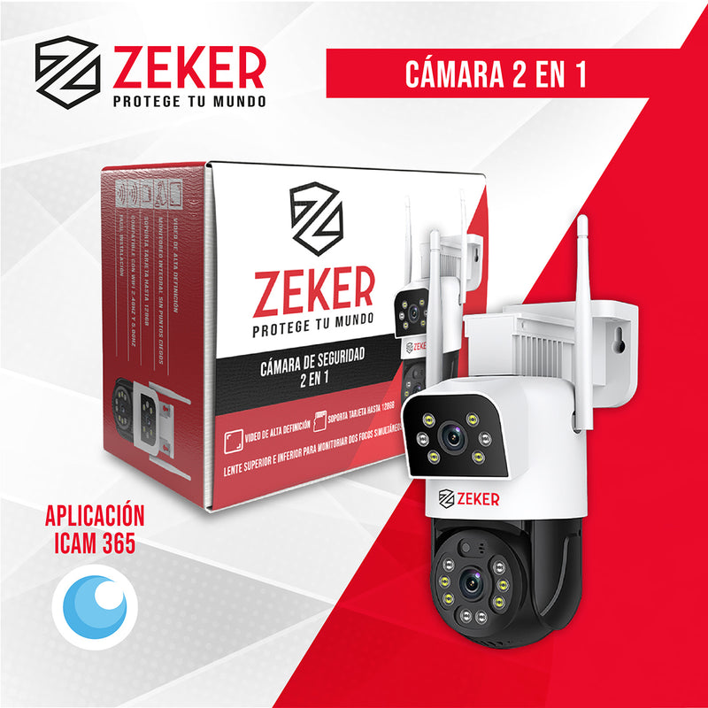 Cámara De Seguridad 5G Zeker Doble 4MP Exterior Impermeable