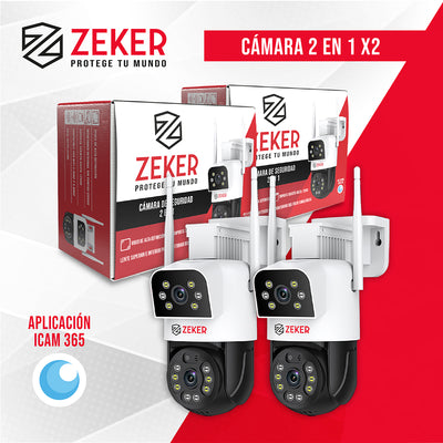 Pack x2 Cámara De Seguridad 5G Zeker Doble 4MP Impermeable