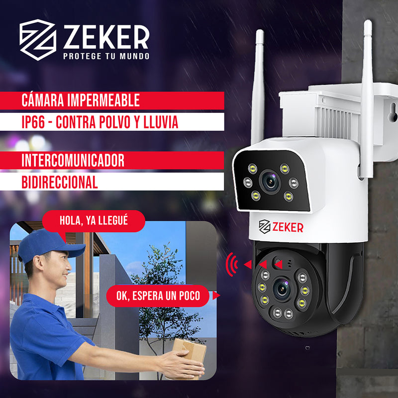 Pack x2 Cámara De Seguridad 5G Zeker Doble 4MP Impermeable