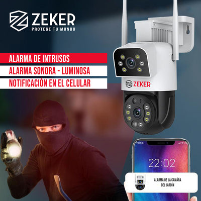 Cámara De Seguridad 5G Zeker Doble 4MP Exterior Impermeable