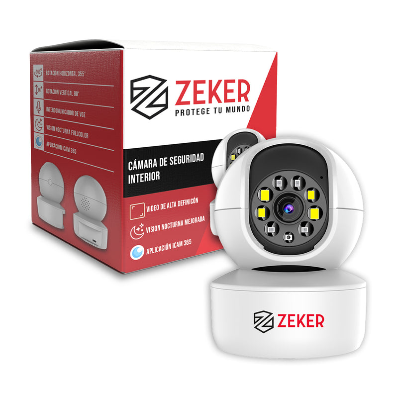 Cámara De Seguridad Interior Wifi IP Zeker 2MP 5G Pan Tilt