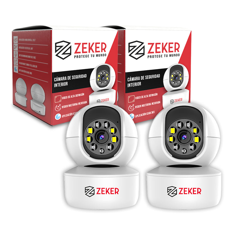 Pack x2 Cámara De Seguridad Interior Wifi IP Zeker 2MP 5G