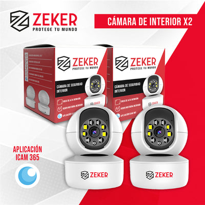 Pack x2 Cámara De Seguridad Interior Wifi IP Zeker 2MP 5G