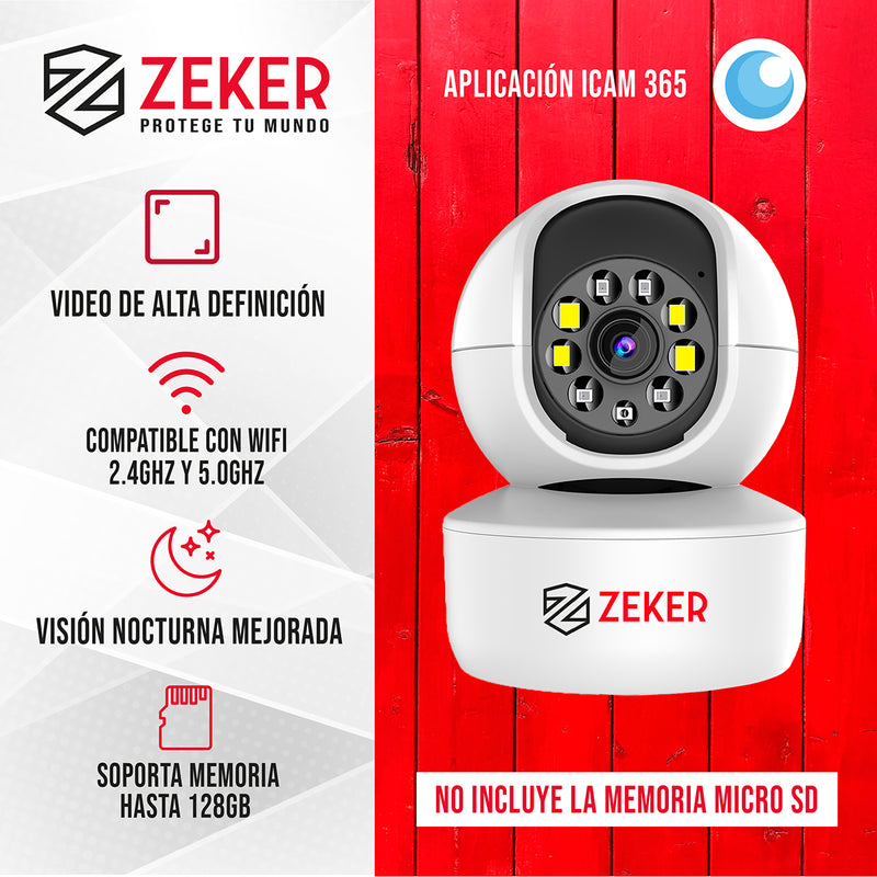 Pack x2 Cámara De Seguridad Interior Wifi IP Zeker 2MP 5G