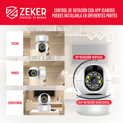 Pack x2 Cámara De Seguridad Interior Wifi IP Zeker 2MP 5G