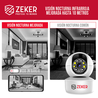 Cámara De Seguridad Interior Wifi IP Zeker 2MP 5G Pan Tilt