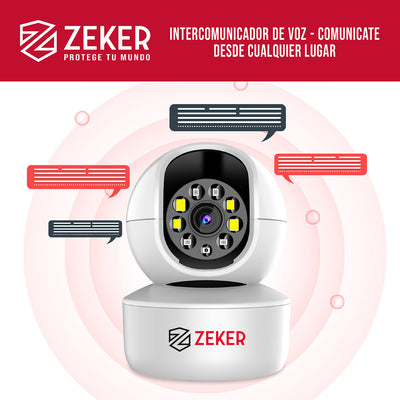 Cámara De Seguridad Interior Wifi IP Zeker 2MP 5G Pan Tilt