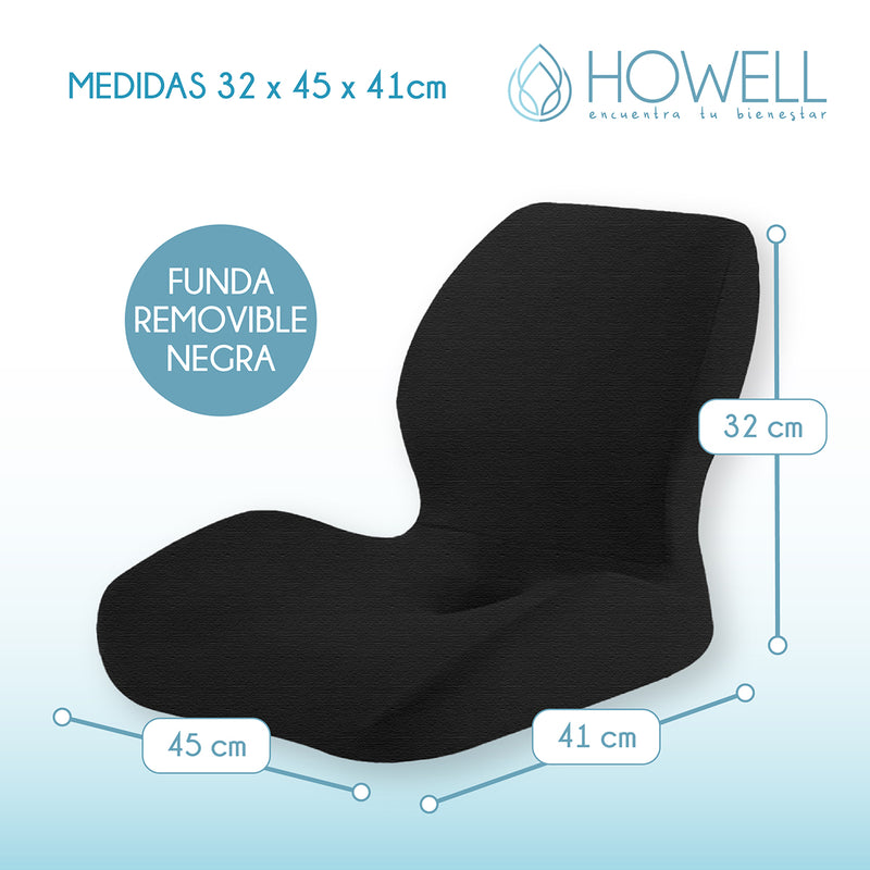 Cojín Ortopédico Asiento y Espalda Lumbar 2 en 1 Howell