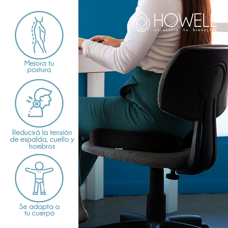 Cojín Lumbar Ortopédico Viscoelástico Howell Asiento