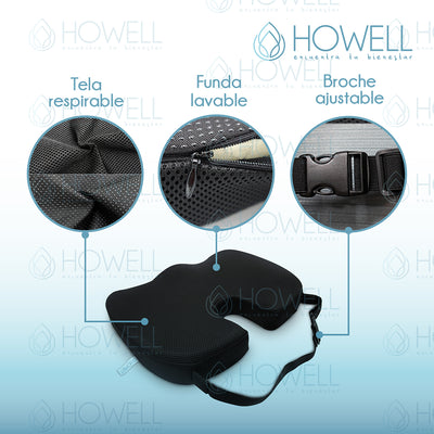 Cojín Lumbar Ortopédico Viscoelástico Howell Asiento