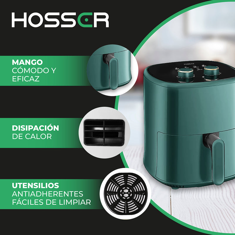 Freidora de Aire Hosser Air Fryer XL 6 Litros Cocina Sin Aceite