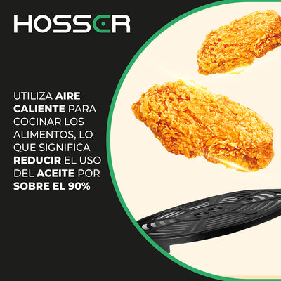 Freidora de Aire Hosser Air Fryer XL 6 Litros Cocina Sin Aceite