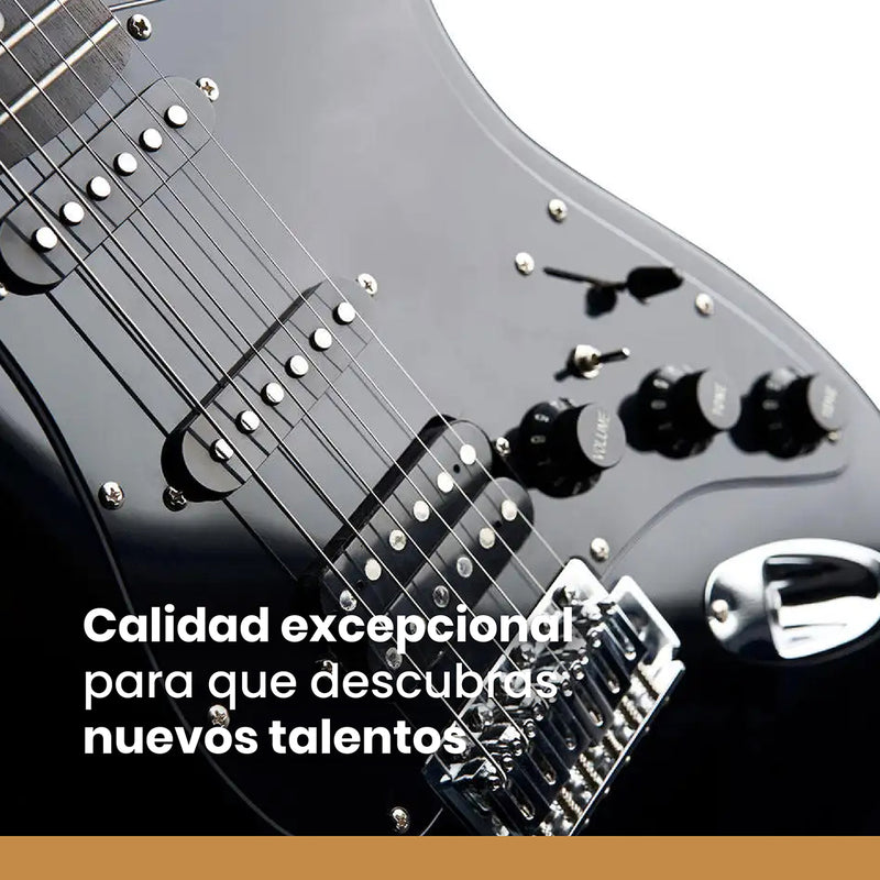 Guitarra Eléctrica Strato Ibrah + Amplif + Accesorios Negra