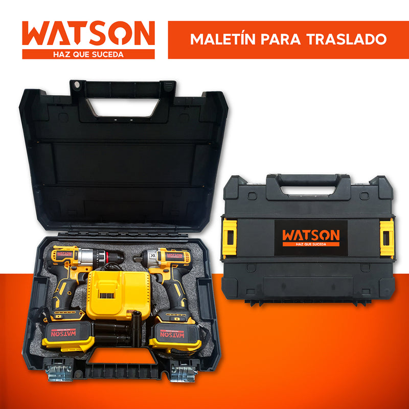 Taladro Inalámbrico Watson 36V + Llave Impacto + 2 Baterías