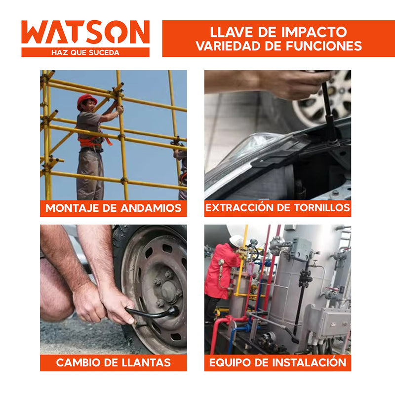 Taladro Inalámbrico Watson 36V + Llave Impacto + 2 Baterías