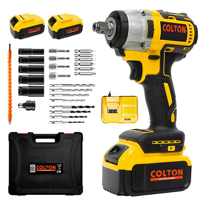 Llave Impacto Colton 350N/M Colton + Accesorios + 2 Baterías