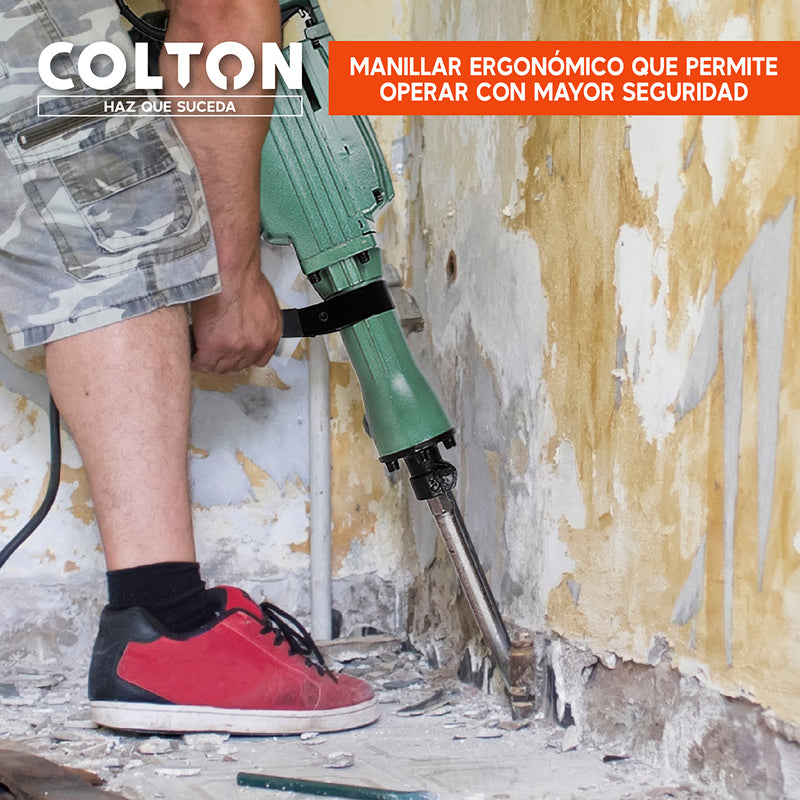 Cango 13.8 Kg Martillo Demoledor Colton + Cinceles 2400W