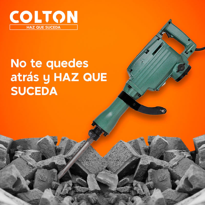 Cango 13.8 Kg Martillo Demoledor Colton + Cinceles 2400W