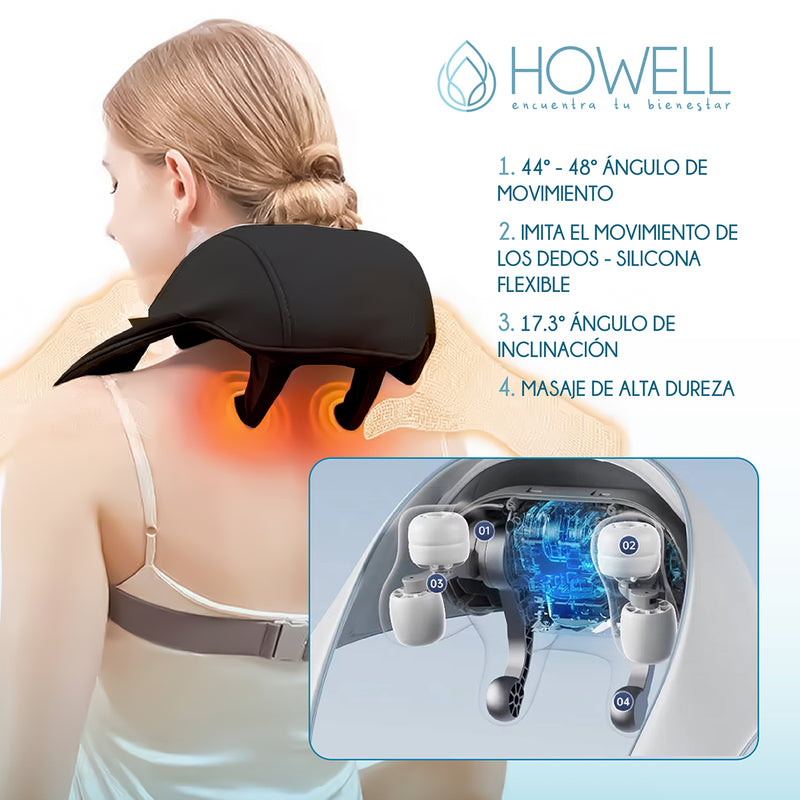 Masajeador de Cuello Inalámbrico Howell V5 Cervical Espalda