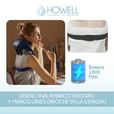 Masajeador de Cuello Inalámbrico Howell V5 Cervical Espalda