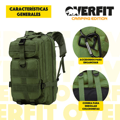 Mochila de Táctica Militar 30L Overfit Trekking Edition