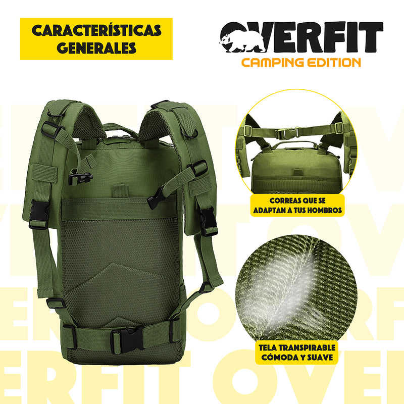 Mochila de Táctica Militar 30L Overfit Trekking Edition