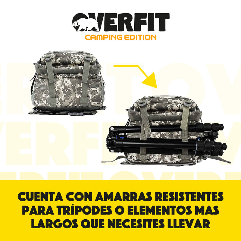 Mochila de Táctica Militar 45L Camuflaje Overfit Trekking