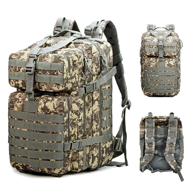 Mochila de Táctica Militar 45L Camuflaje Overfit Trekking