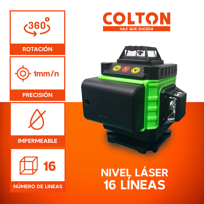 Nivel Láser 16 Líneas Colton Nivel Automático + Trípode