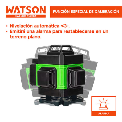 Nivel Láser 16 Líneas Watson Nivel Automático + Trípode