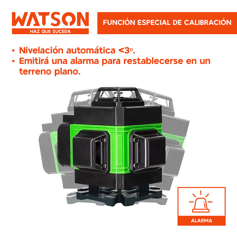 Nivel Láser 16 Líneas Watson Nivel Automático + Trípode