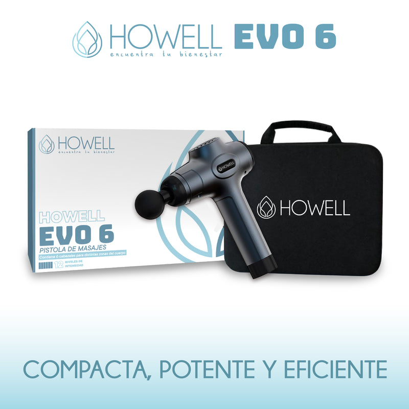 Pistola Masajes Howell EVO 6 Masajeador Muscular Portátil