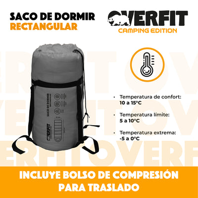 Saco de Dormir Termico 0 a 15 Grados Recto Overfit Camping