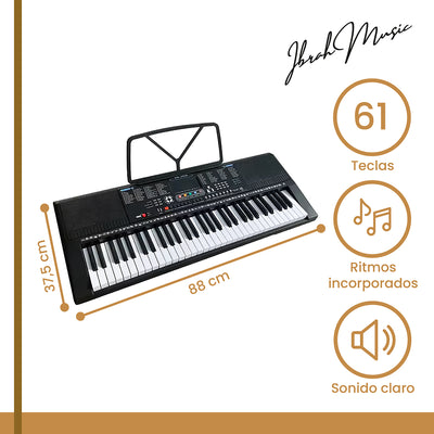 Piano Eléctrico Yongmei 61 Teclas IB-2800 Teclado Musical USB