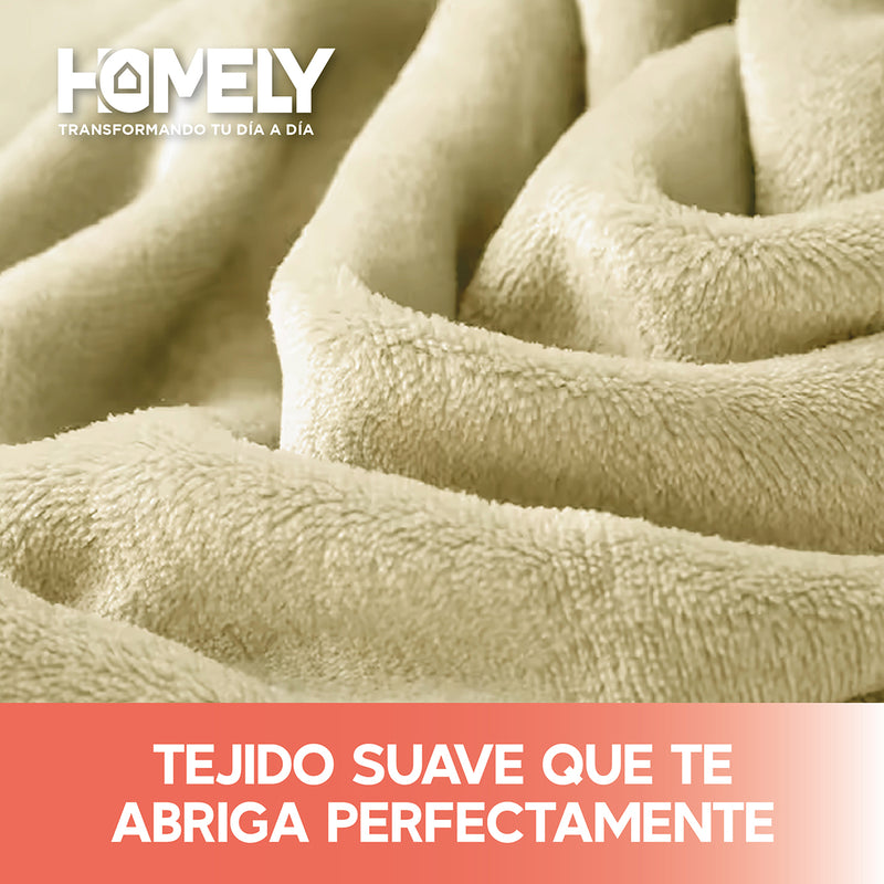 Frazada Polar Termica King Homely Manta 200x200cm Beige