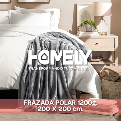 Frazada Polar Termica King Homely Manta 200x200cm Beige