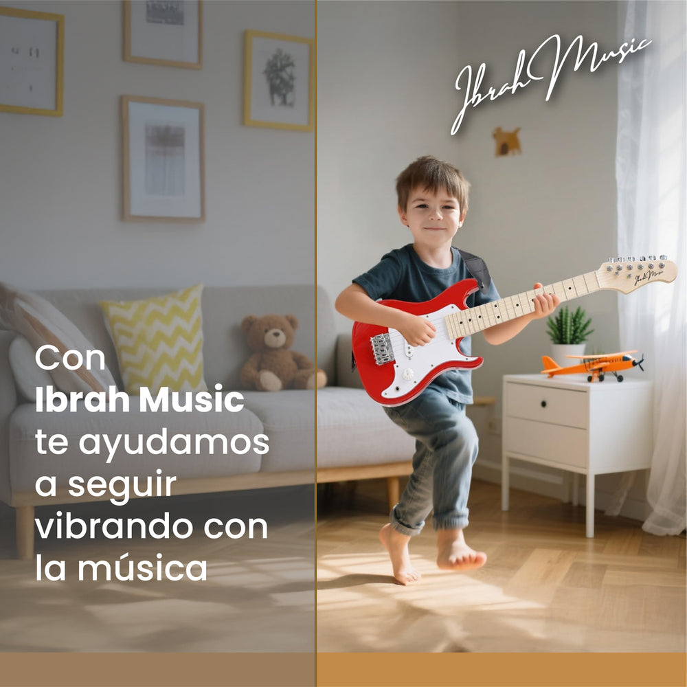 Guitarra Electrica Stratocaster Niño Ibrah 30 Pgds Amplif