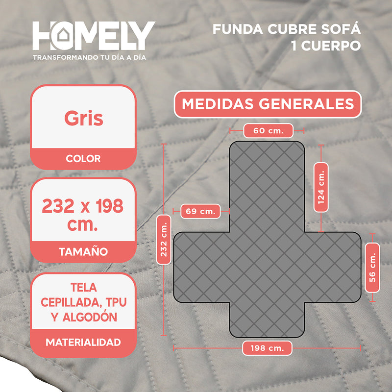 Funda Cubre Sillon Sofa Homely Ajustable Impermeable