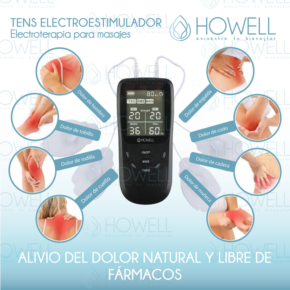 Tens Electroestimulador Muscular 36 Modos Howell EMS Dual