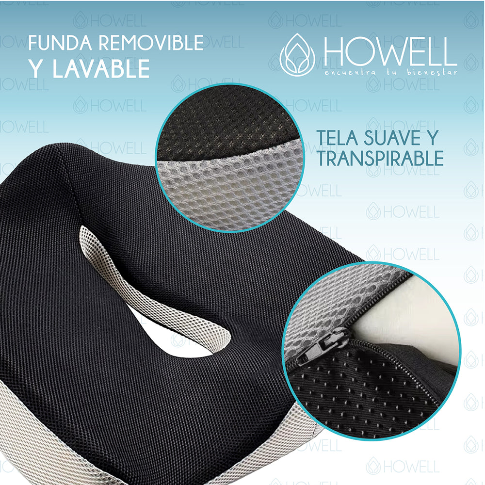 Cojín Ortopédico de Asiento Lumbar Howell Antideslizante