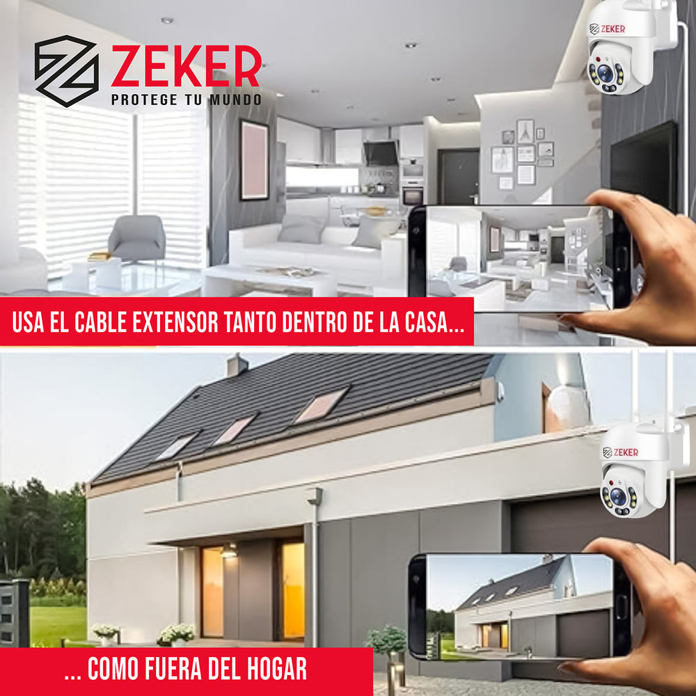Cable Camara Seguridad Zeker Extensor Universal 15 Mts 12v