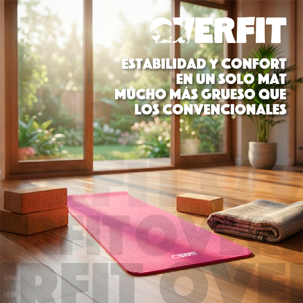 Mat Yoga NBR Overfit 189x61cm 15mm Rosado Antideslizante