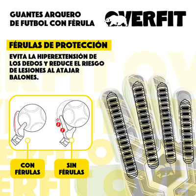 Guantes de Arquero Futbol Overtfit Ferula Antideslizante Pro