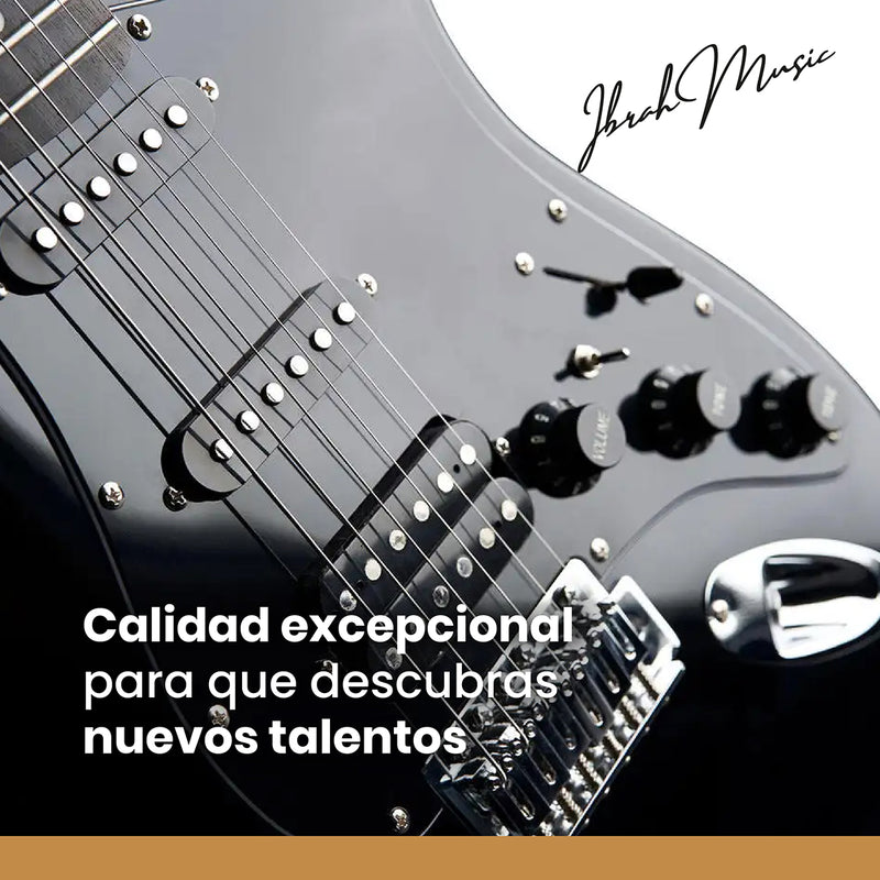 Guitarra Eléctrica Strato Ibrah + Amplif + Accesorios Cafe
