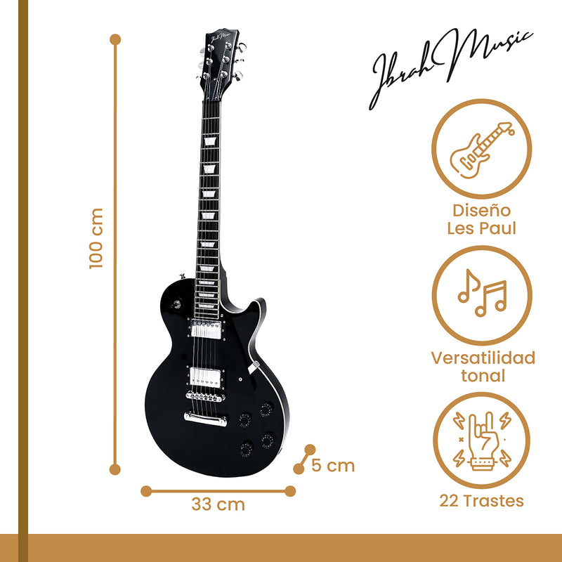 Guitarra Electrica LP Ibrah + Amplif + Accesorios all black