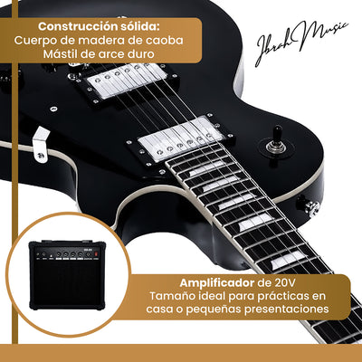 Guitarra Electrica LP Ibrah + Amplif + Accesorios all black