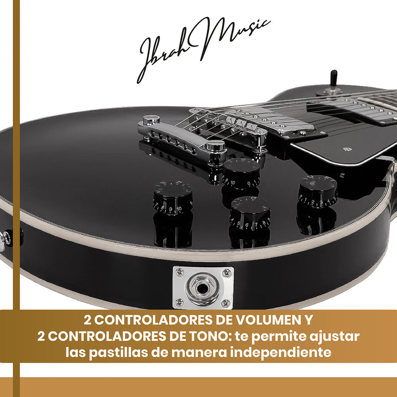 Guitarra Electrica LP Ibrah + Amplif + Accesorios all black