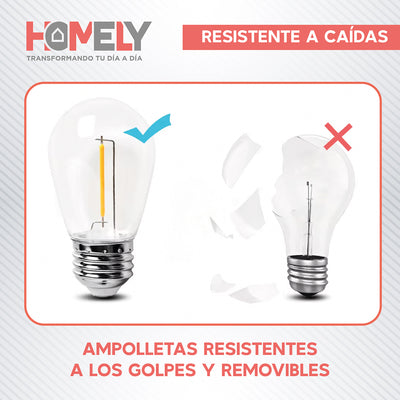 Guirnalda Terraza Exterior 15 Metros + 15 Ampolletas Homely