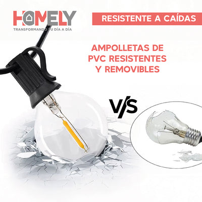 Guirnalda Terraza Exterior 10 Metros + 10 A Esfera Homely