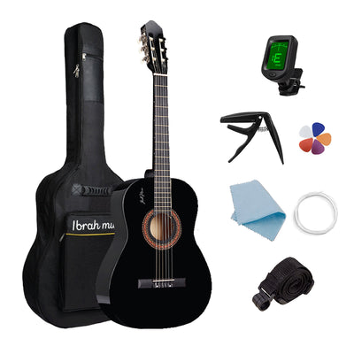 Guitarra Acústica Clásica Ibrah 39 Pulgadas Colores + Funda